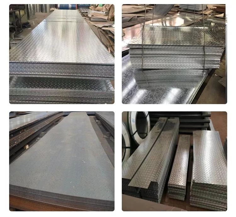 High Quality Grid Galvanized Pattern Coil Board Checkered Plate 1500mm Width and Galvanized Surface Treatment A36 Checkered Steel Plate