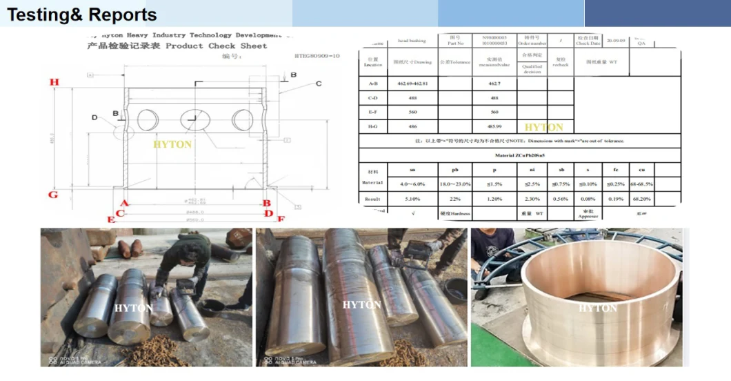 Mining Machine Accessories Socket Liner Bronze Casting for HP Series Cone Crusher Wear Parts