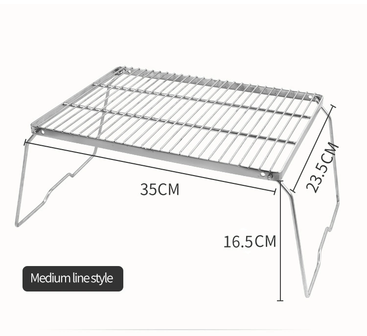 Foldable Stainless Steel BBQ Grill Rack with Adjustable Size Portable Camping Barbecue Oven