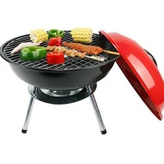 Garden Patio Charcoal Portable BBQ Smoker Square Trolley Cast Iron Grill