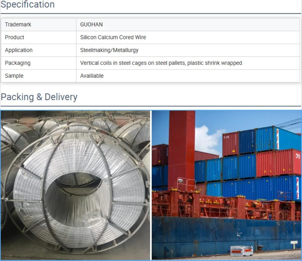 Silicon Calcium Cored Wire Alloy for Steelmaking Use as Deoxidizer Additive