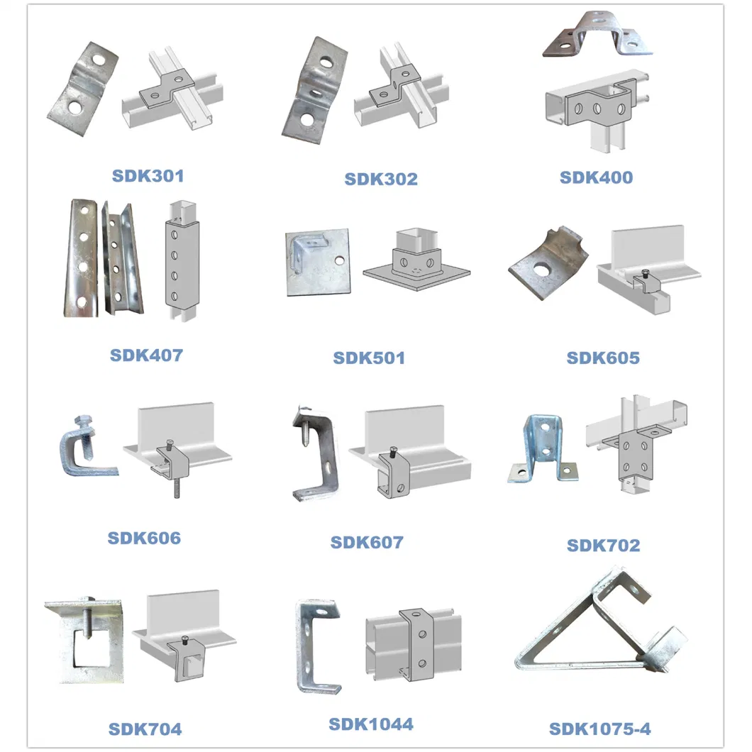 Zinc Plated or Hot DIP Galvanized Flat Plate or Angle Accessories of Strut Channel for Channel Support or Metal Framing