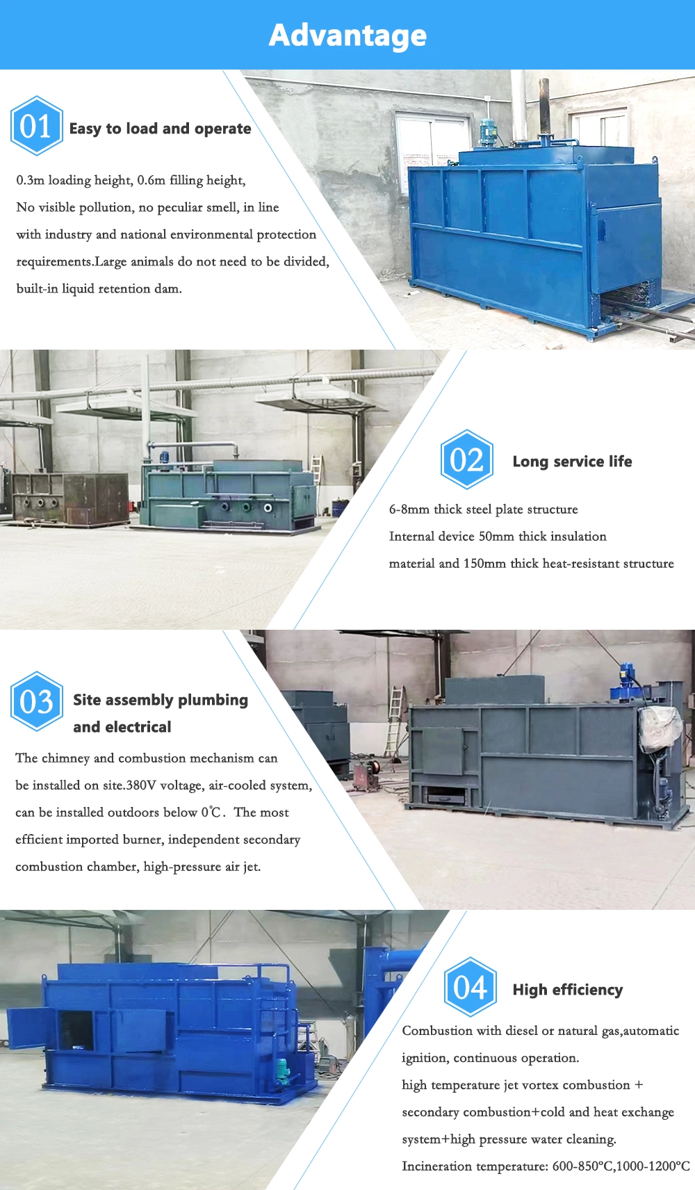 30-500 Kg Hospital Medical Waste Incinerator