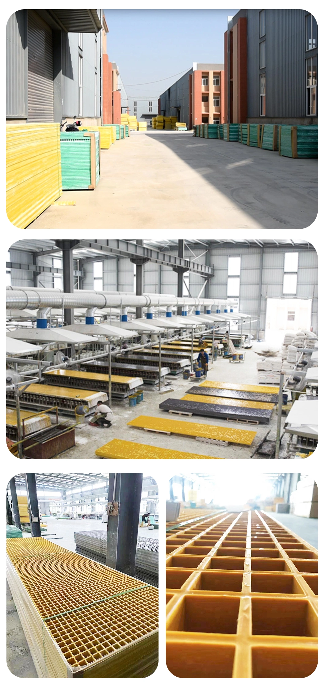 Concave Smooth Surface Drilling Platform FRP Chemical Plant Drain Hood Grille