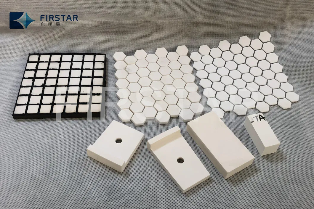 95% High Purity Alumina Ceramic Mosaic Hexagonal Wear Lining Mats for Ball Mill