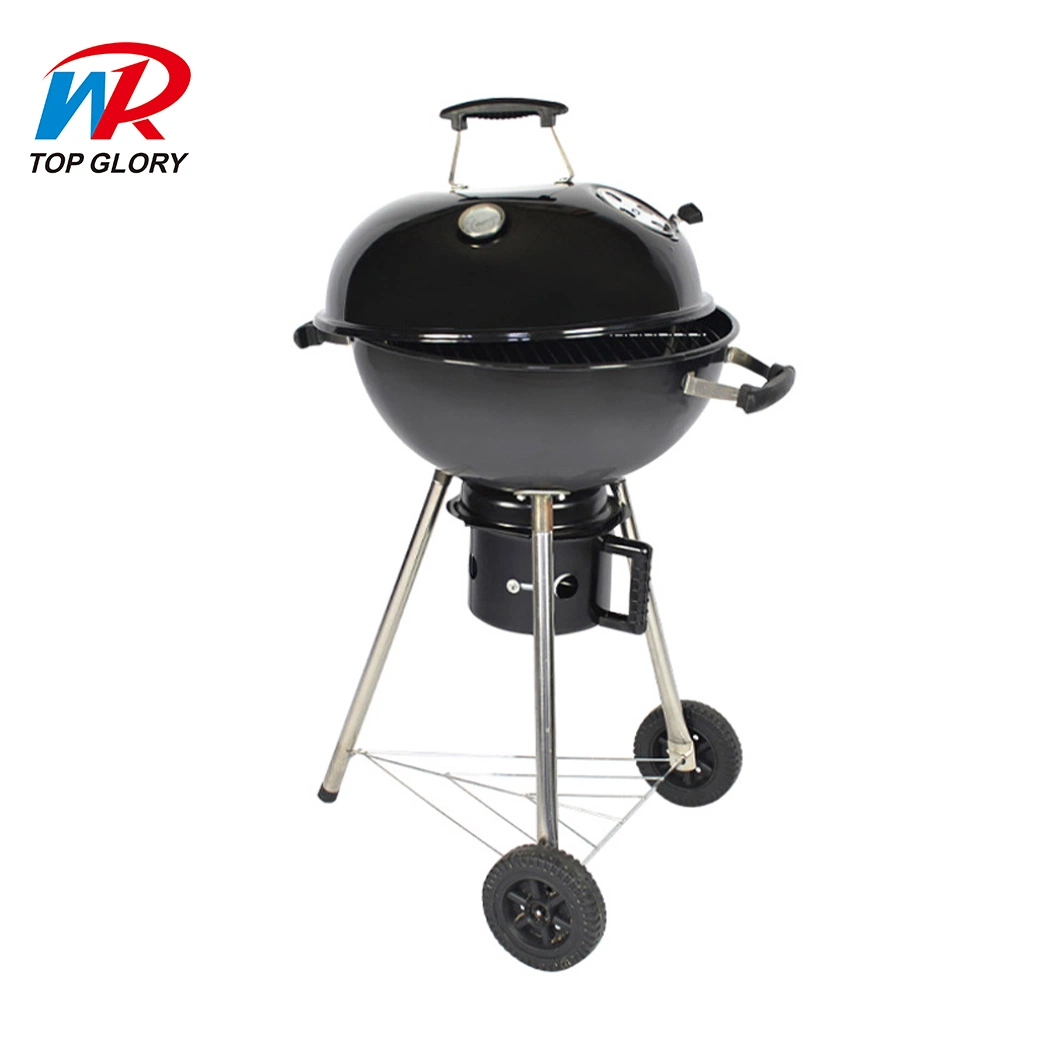 Garden Patio Charcoal Portable BBQ Smoker Square Trolley Cast Iron Grill