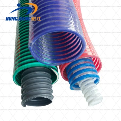 Colorful Yellow Green Suction Pipe Hose 2inch 3inch 4inch Spiral Corrugated Flexible PVC Suction Hose 6inch 8inch 10inch