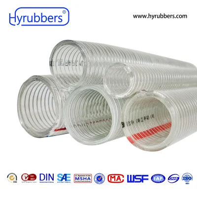 Wear Resistant Clear PVC Spiral Steel Wire Reinforced Hose