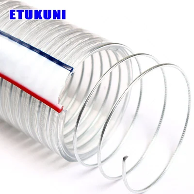  Factory Supply PVC Conduit Pipe Tensile PVC Steel Wire Spiral Reinforced Hose for Water Oil Powder Suction Discharge Conveying