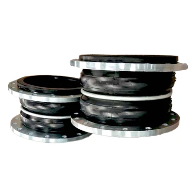  Pipe Compensator Two Ball Rubber Expansion Joint with 304 Stainless Steel Flange