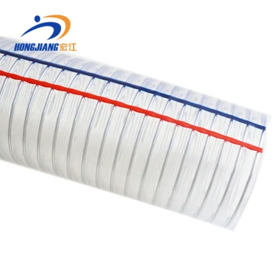 Food Grade 5/16~10 Inch PVC Spiral Clear Steel Wire Reinforced Spring Hose for Power, Oil Water, Milk Transfer and Fishman