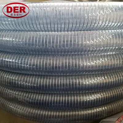 PVC Spiral Steel Wire Reinforced Hose/ Transparent PVC Water Suction Pipe 5" 6"