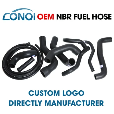 Customized Black High Pressure Flexible Rubber Hydraulic Engine Diesel Fuel Oil Hose Pipe Tube NBR Nitrile Tank Intake Hose