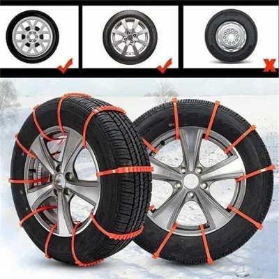 Snow Chains for Car, Emergency Tire Chains, Car Snow Chains Non-Slip Cable Tie, for Car SUV Pickup Trucks Car Snow Chains Non-Slip Cable Tie, Adjustable Zip-Tie