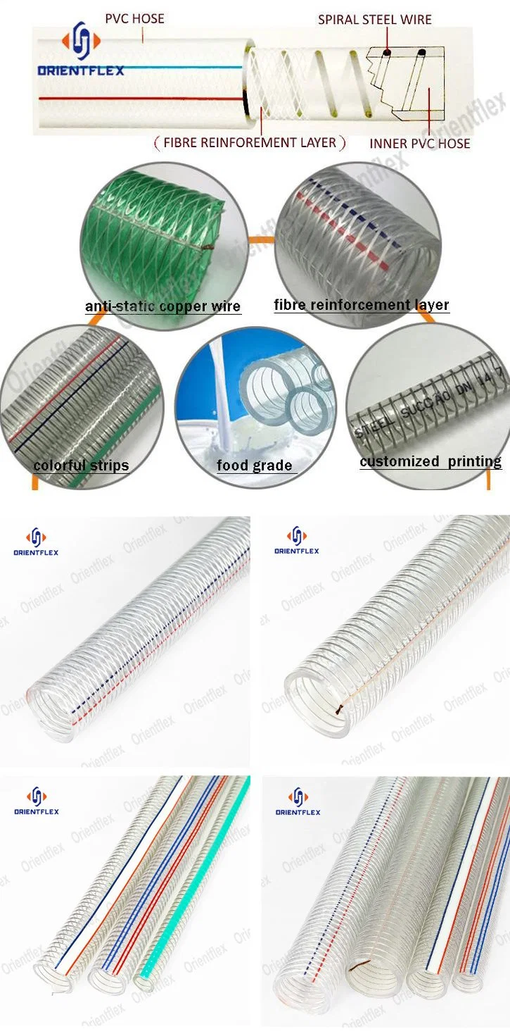 PVC Steel Wire Hose Flexible Transparent Hose in Oilfield