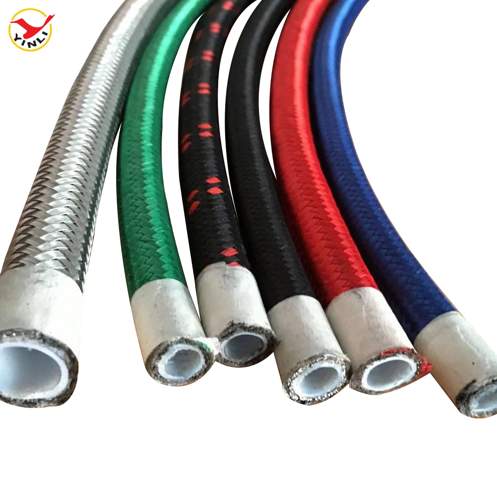 20FT An6 Stainless Steel Braided Fitting Hose End PTFE Braided Fuel Hose Line Kit for E85 Ethanol +10 Fittings