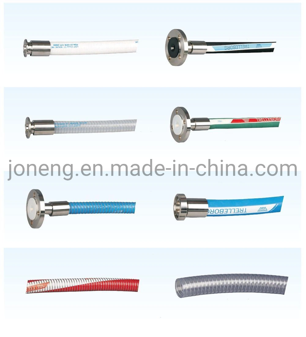 Sanitary Grade Stainless Steel Quick Fitting Smooth PU Transparent Flexible Hose