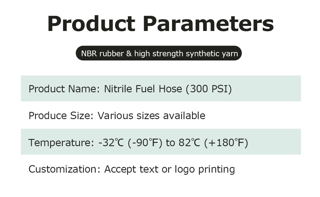 25mm Oil Resistant Rubber Diesel Fuel Transfer Nitrile Fuel Hose