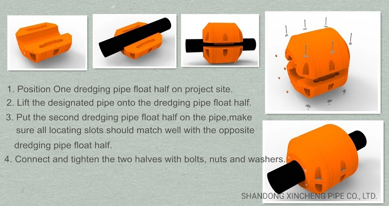 Orange Floats for Floating Dredger Pipes