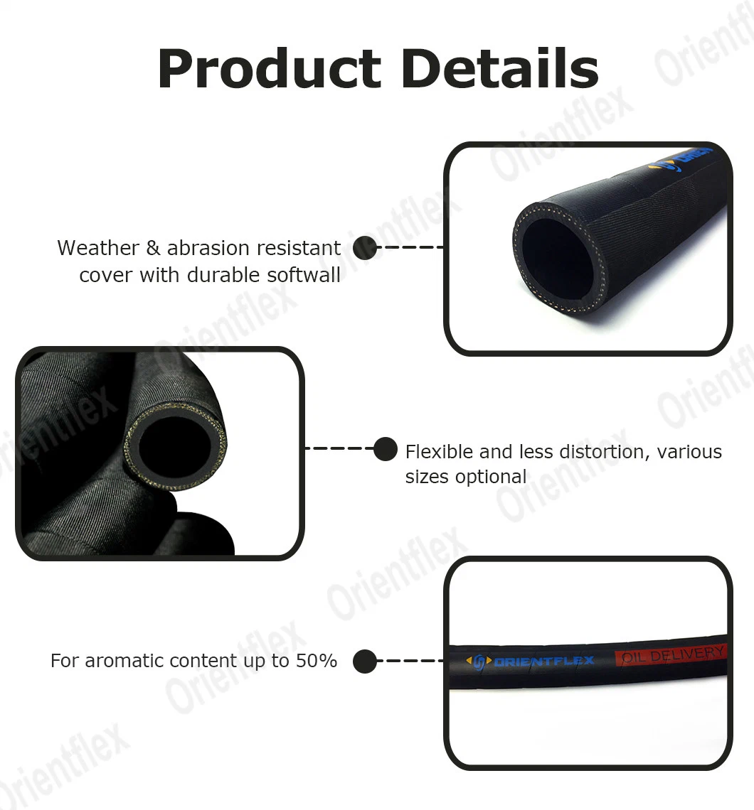 High Temperature Flexible Heat Oil Resistant Rubber Nitrile Fuel Discharge Hose