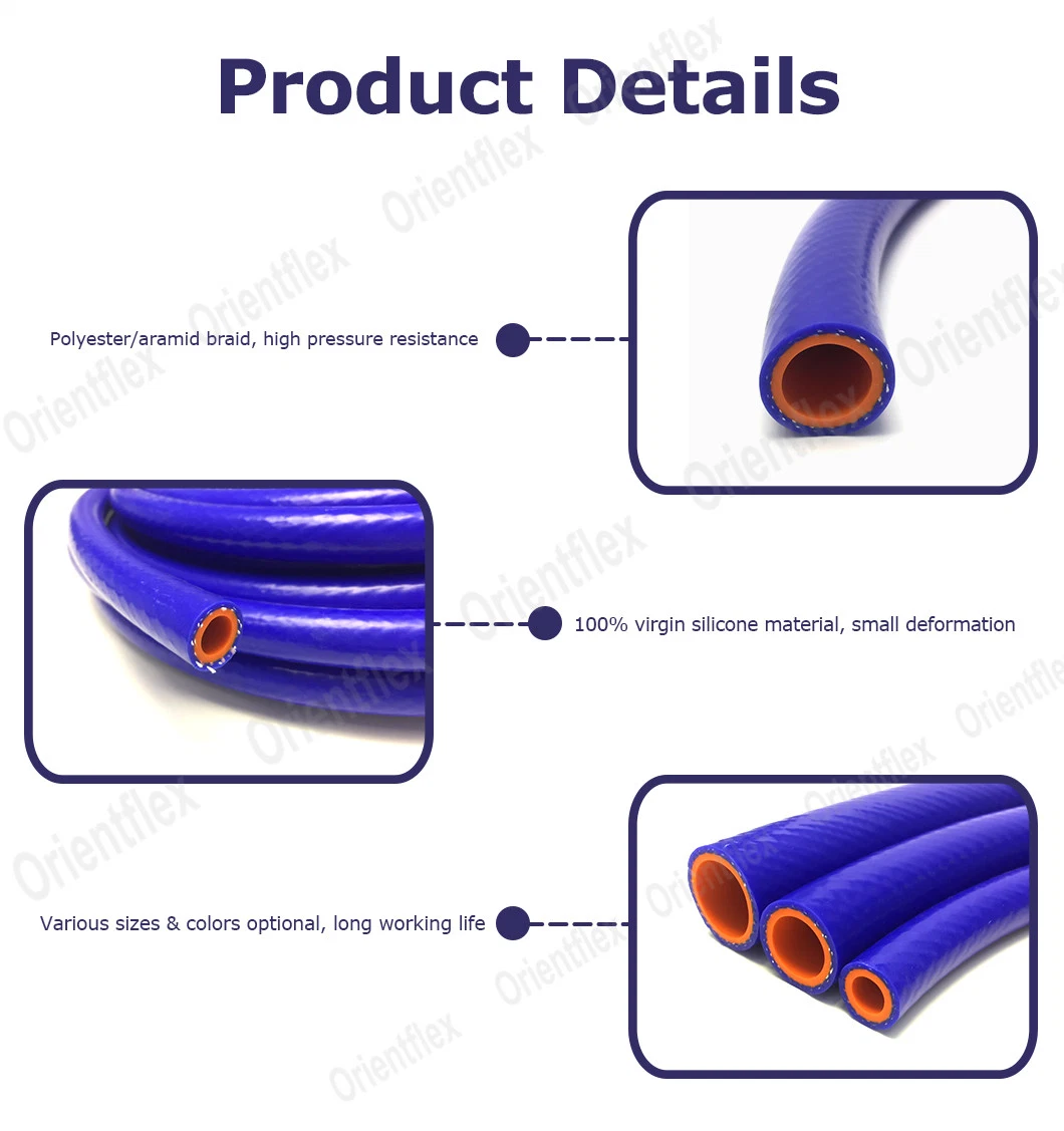 Fuel Resistant 8mm 10mm High Temp Silicone Hose SAE20r3