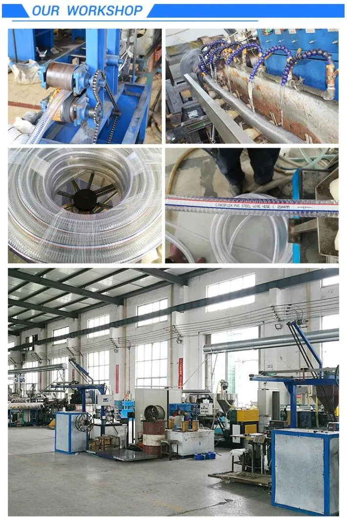 Corrosion and Aging Resistance Stainless Steel Wire Reinforced PVC Vacuum Hose for Oil and Powder for Water Oil Powder Suction Discharge Conveying