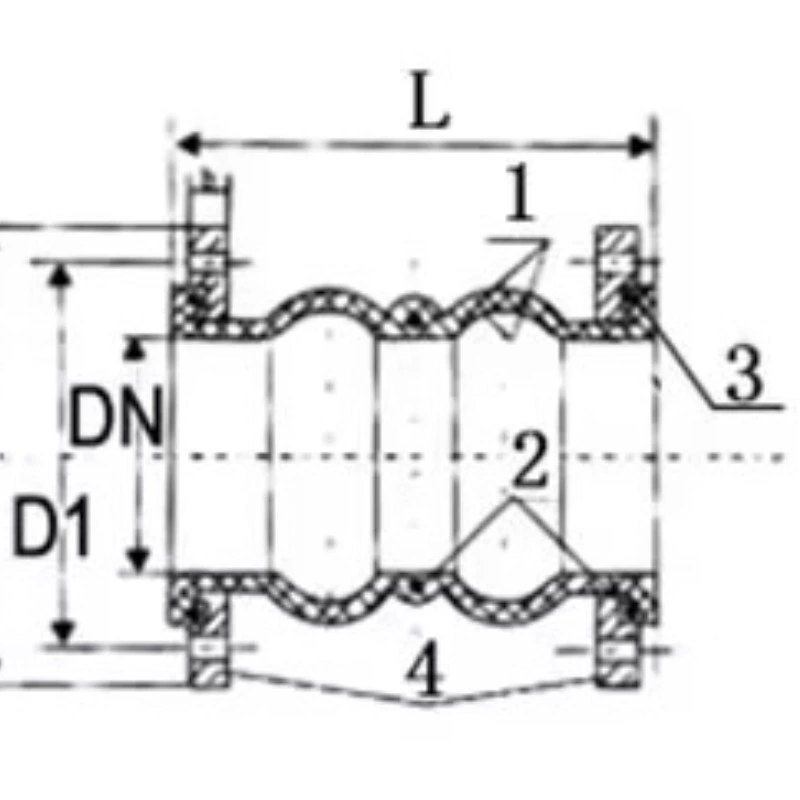 DN200 Double Ball Vibration Eliminators EPDM Bellows Coupling Flexible Rubber Expansion Joints