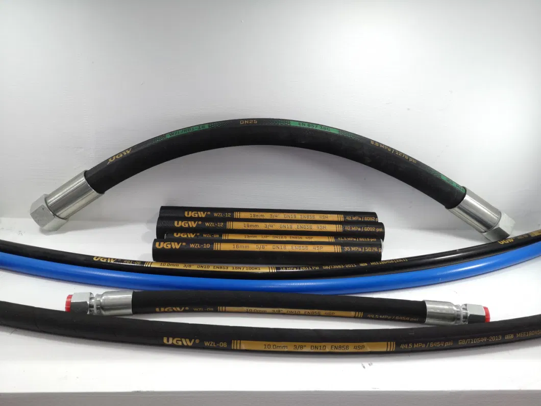 Hydraulic Hose En 856 4sp Oil Rubber Hose Pipe for Industrial Mining