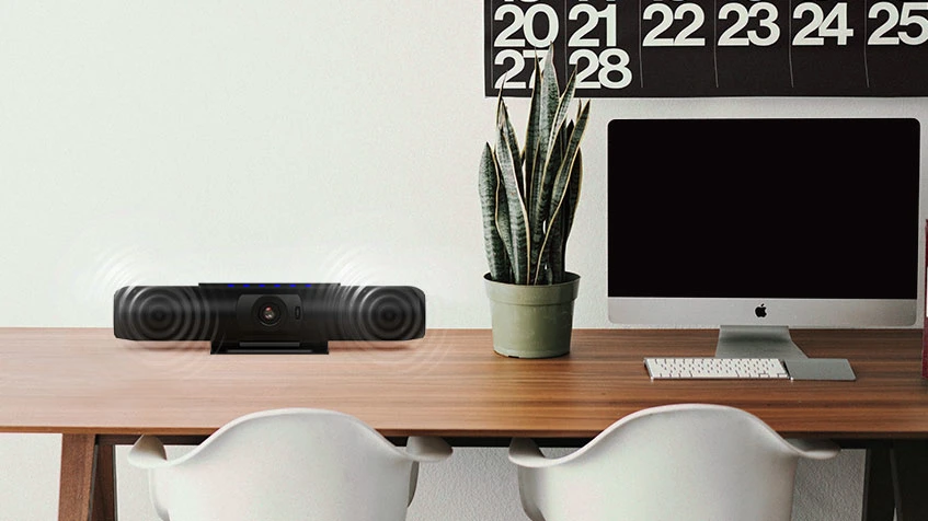 Wireless Conferencing Speaker with Expansion Mics Webcam