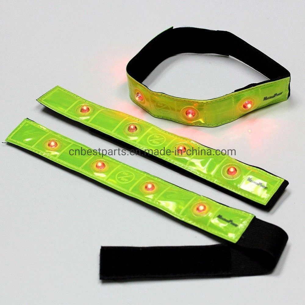 Roadside Safety Night Running Jogging Reflective Armbands W/Blinking LED Lights