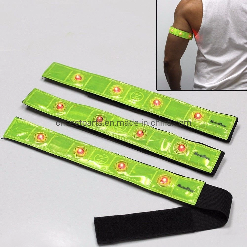 Roadside Safety Night Running Jogging Reflective Armbands W/Blinking LED Lights