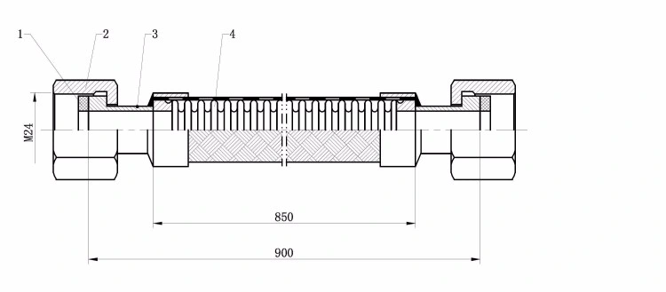 Stainless Steel Flexible Metal Hose with Both Floating Female Ends