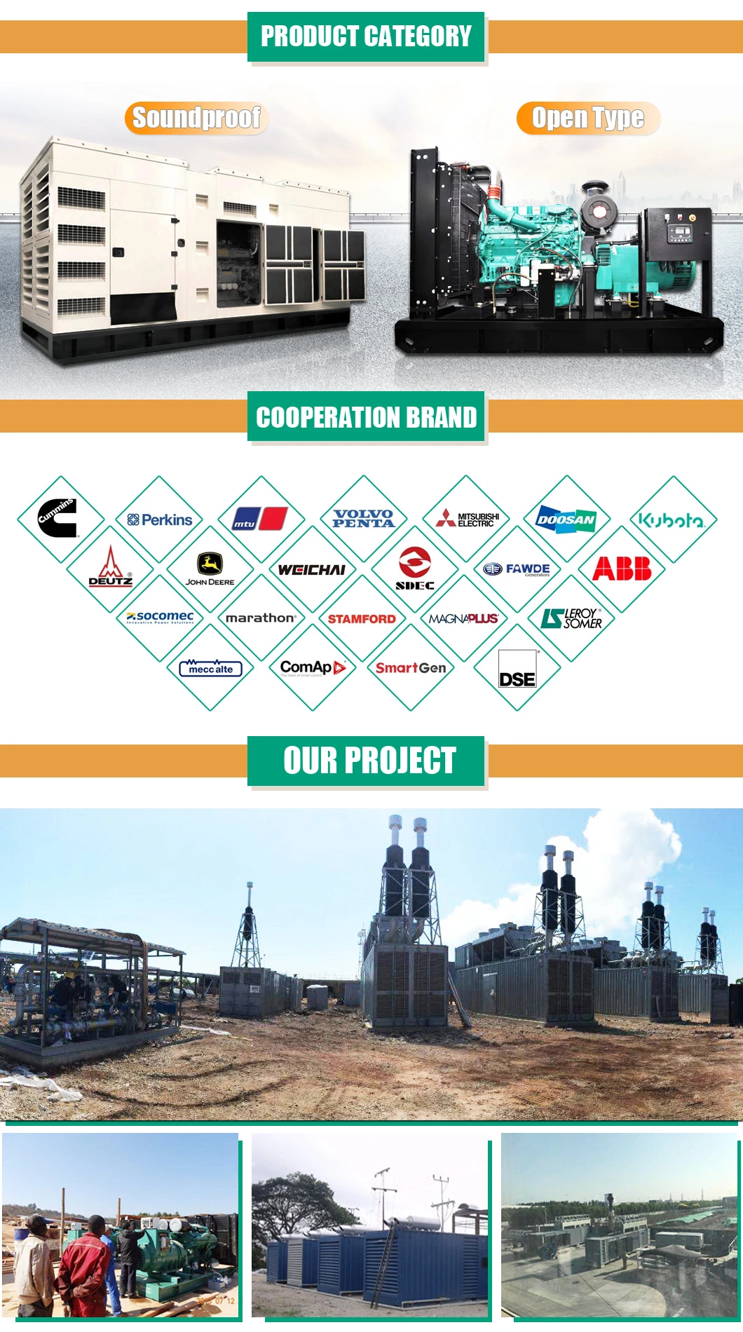 1500rpm Diesel Genset 2500kw Diesel Generators with Mtu Engine