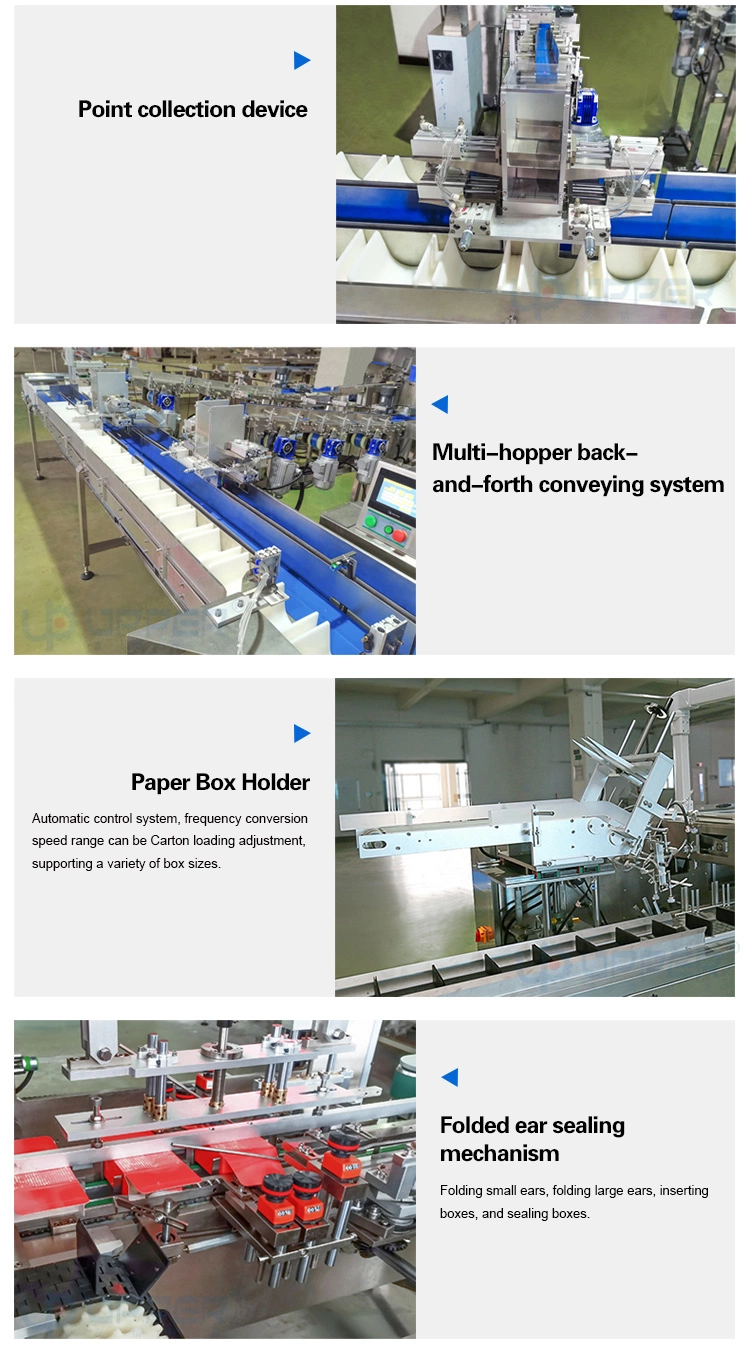 Coffee Tea Milk Tea Automatic Biscuit Cookie Bread Bag Machine Connected to Box Packaging Machinery Powder Counting Collection Secondary Packing Machine Line