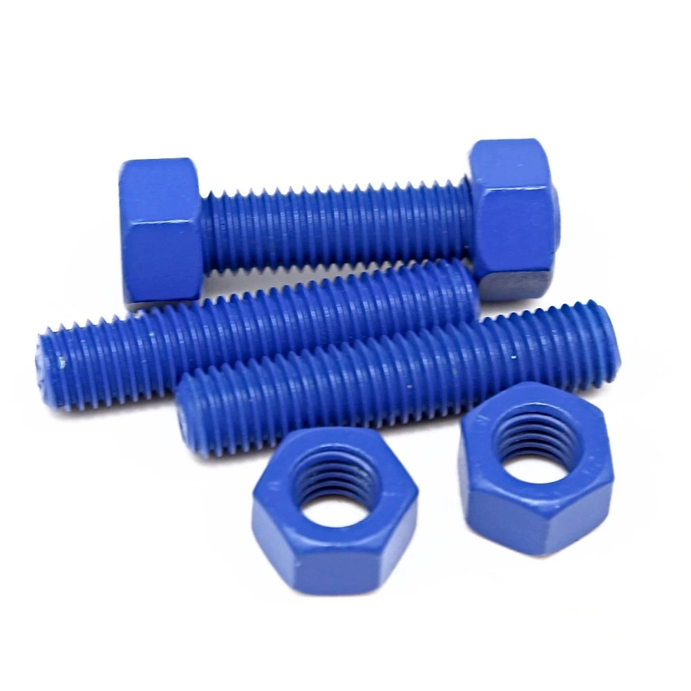 PTFE Coated Threaded Rod PTFE Stud Bolt and Nut