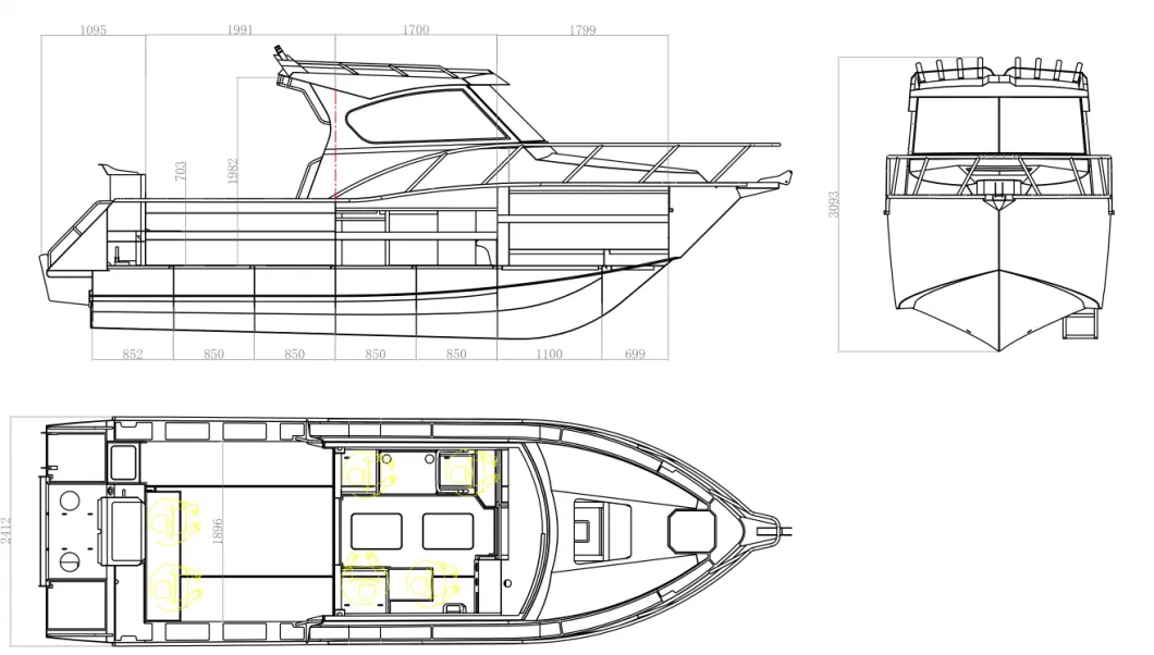 New Design 25FT 7.5m Aluminum Welded Speed Fishing Power Boat for Sale