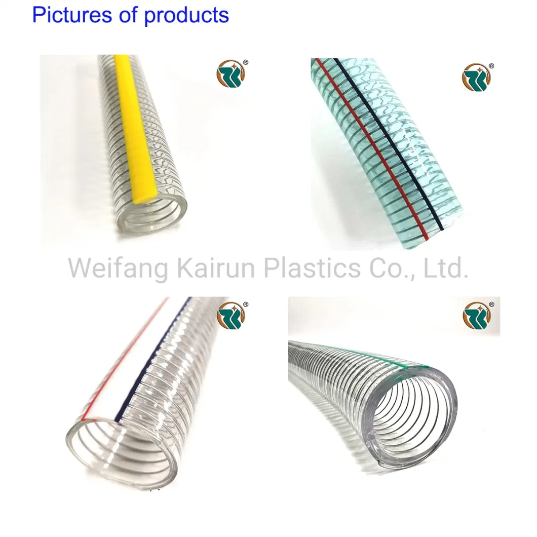 Discharge Conveying Water Oil Powder Suction PVC Steel Wire Hose Food Grade Reinforced Hose