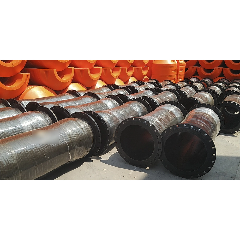 Pntek High Quality Reinforced Dredging Rubber Hose with Flange Fittings High Temperature Resistant Transparent Silicone Tube