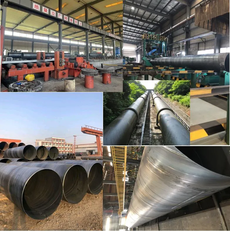 API 5L X42 X52 X56 X60 X70 SSAW Spiral Steel Pipe Piles Large Diameter Carbon Ms Spiral Welded Steel Pipe for Water Oil and Gas