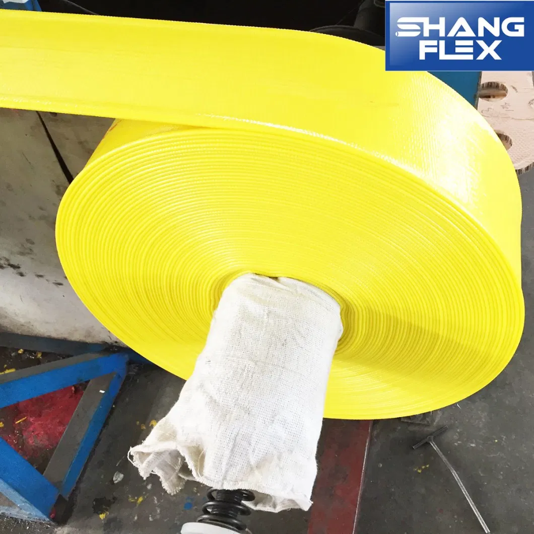 Yellow Shangflex Flexible Water PVC Layflat Hose Tubing Pipe for Irrigation Agricultural