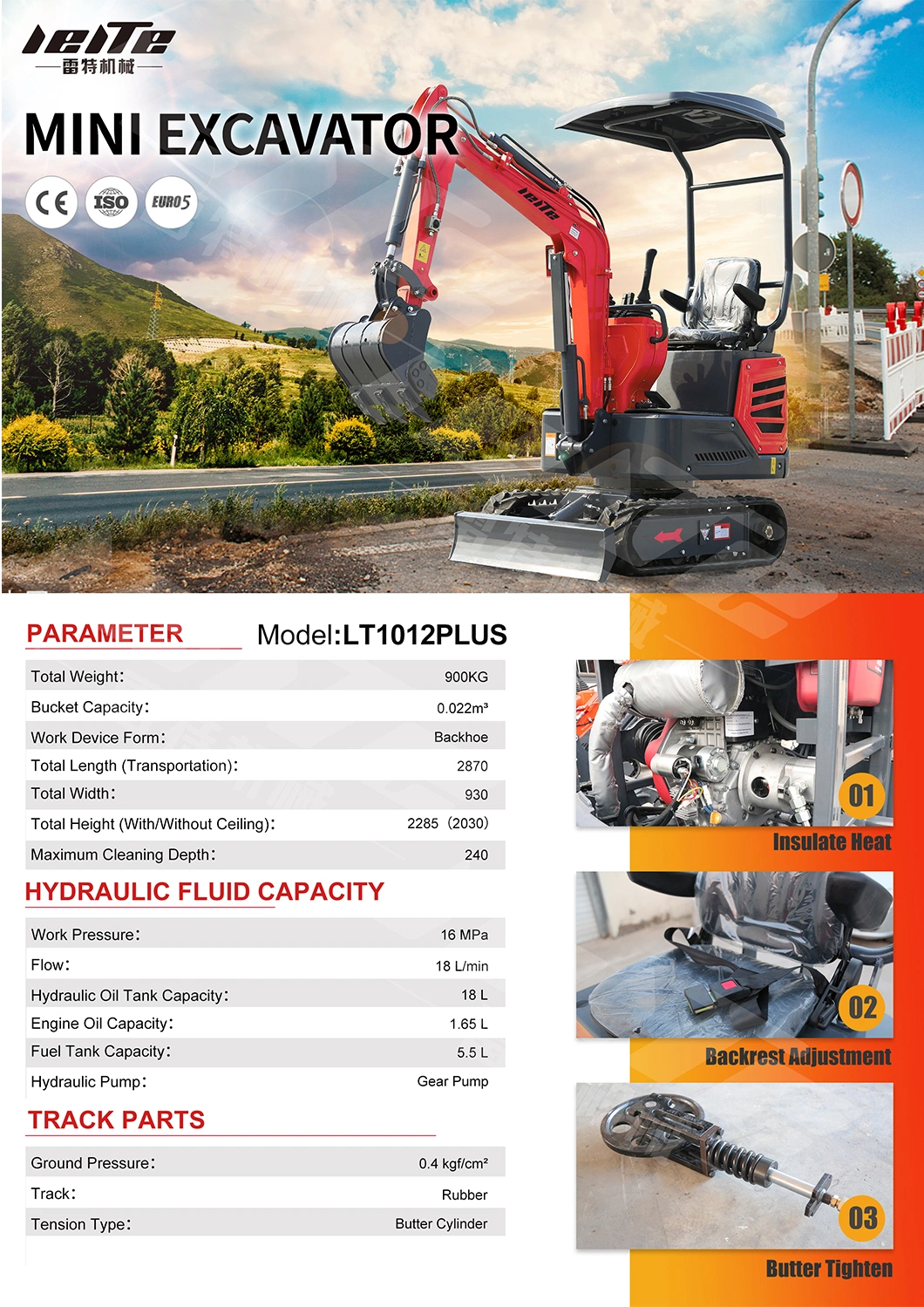 1000kg Hydraulic Mini Excavator with Competitive Prices