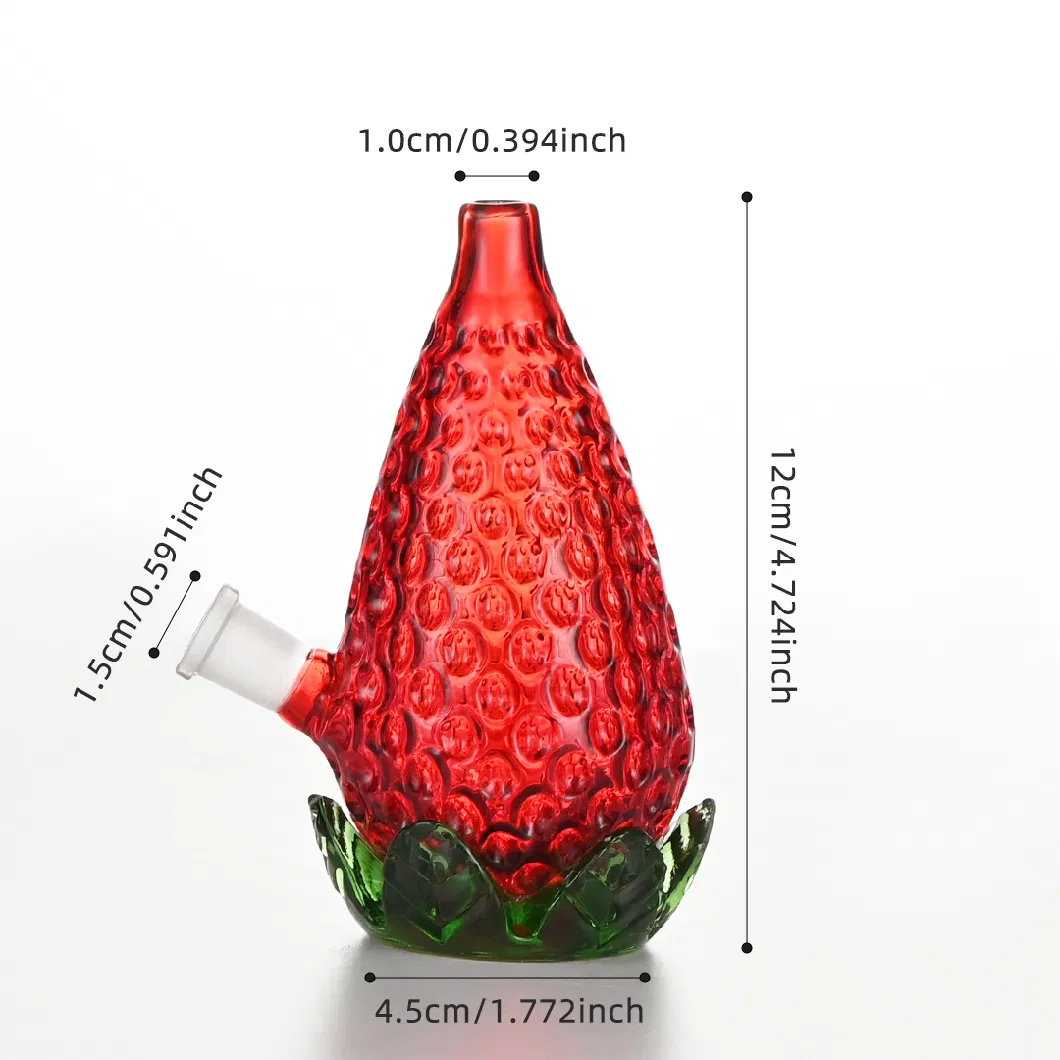 Manufacturer American Creative Personality Red 3D Strawberry Color Glass Smoking Oil Rig Bubbler Dabrig Recycler Glass Water Pipe