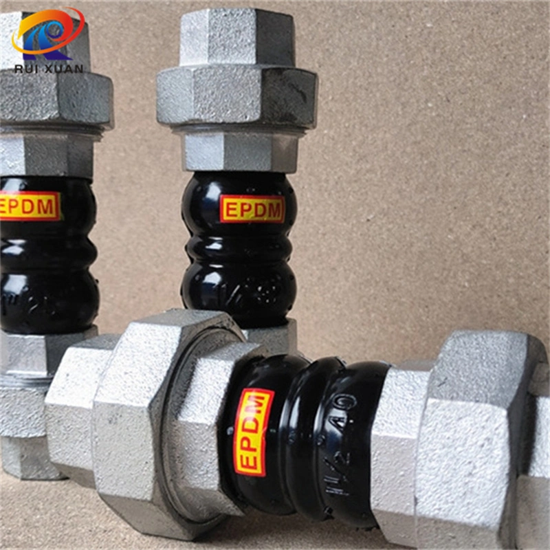 Vulcanized EPDM Pipeline Compensator Threaded Ends Union Type Flexible Rubber Expansion Joints