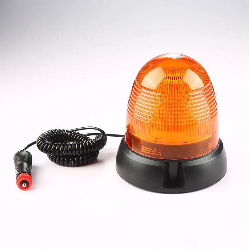 DC 12-48V Metal Base Amber Color LED Rotating Warning Beacon Light Strobe Flashing Light