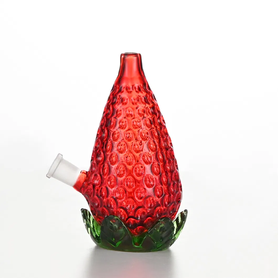 Manufacturer American Creative Personality Red 3D Strawberry Color Glass Smoking Oil Rig Bubbler Dabrig Recycler Glass Water Pipe