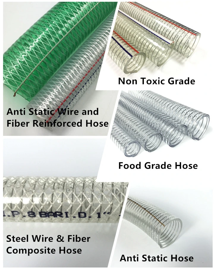 Anti Static Flexible PVC Clear Steel Wire Reinforced Hose