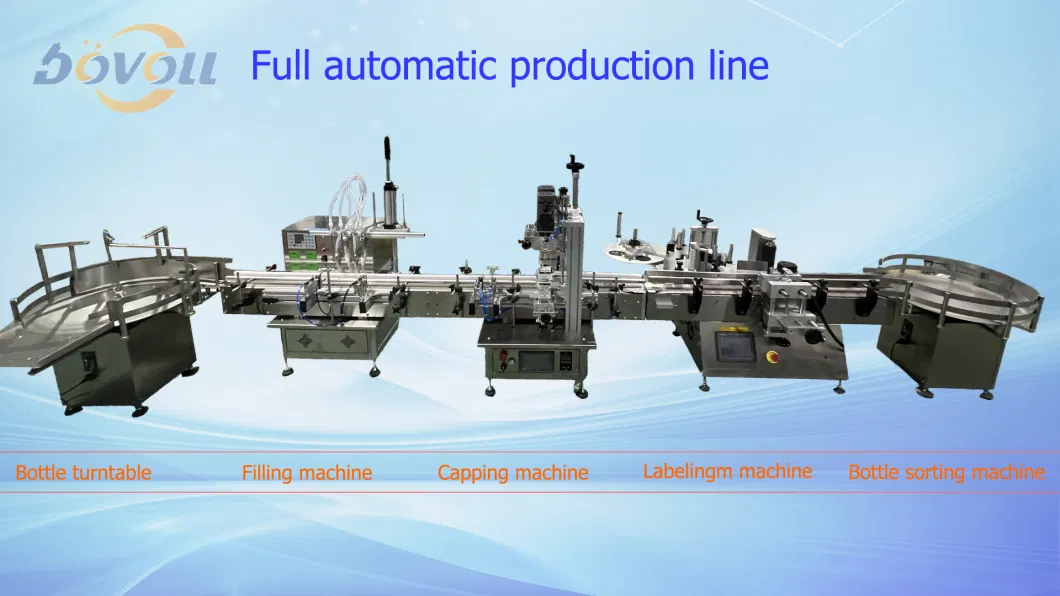 Dovoll Automatic Production Machine Bottle Liquid Filling Capping Labeling Line for Juice Water