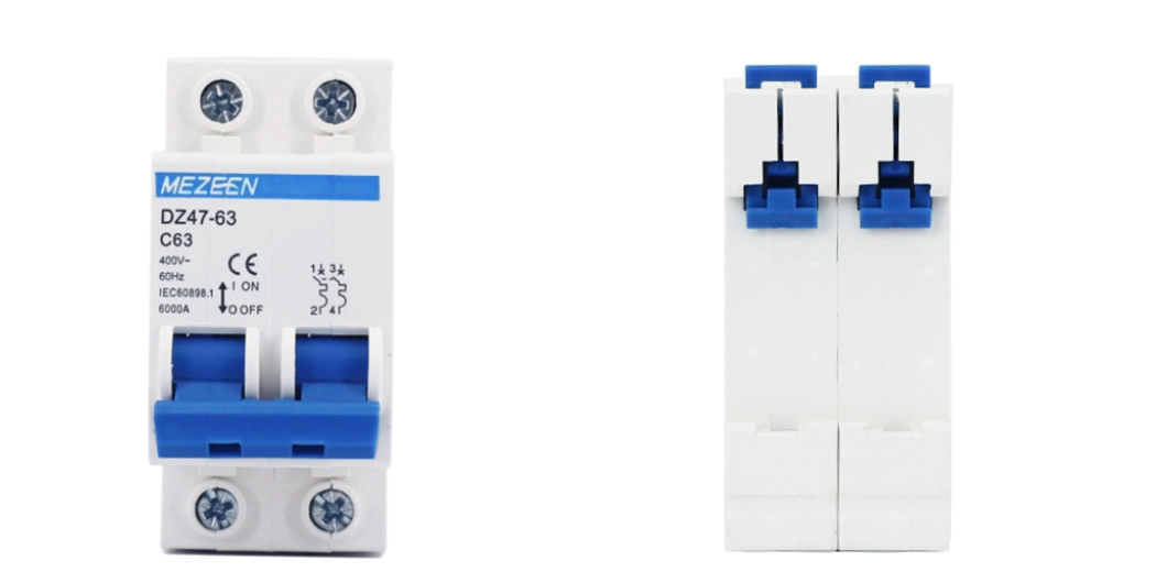 CE Electric Two-Phase Miniature Circuit Breaker Mezeen MCB 10A 20A 25A