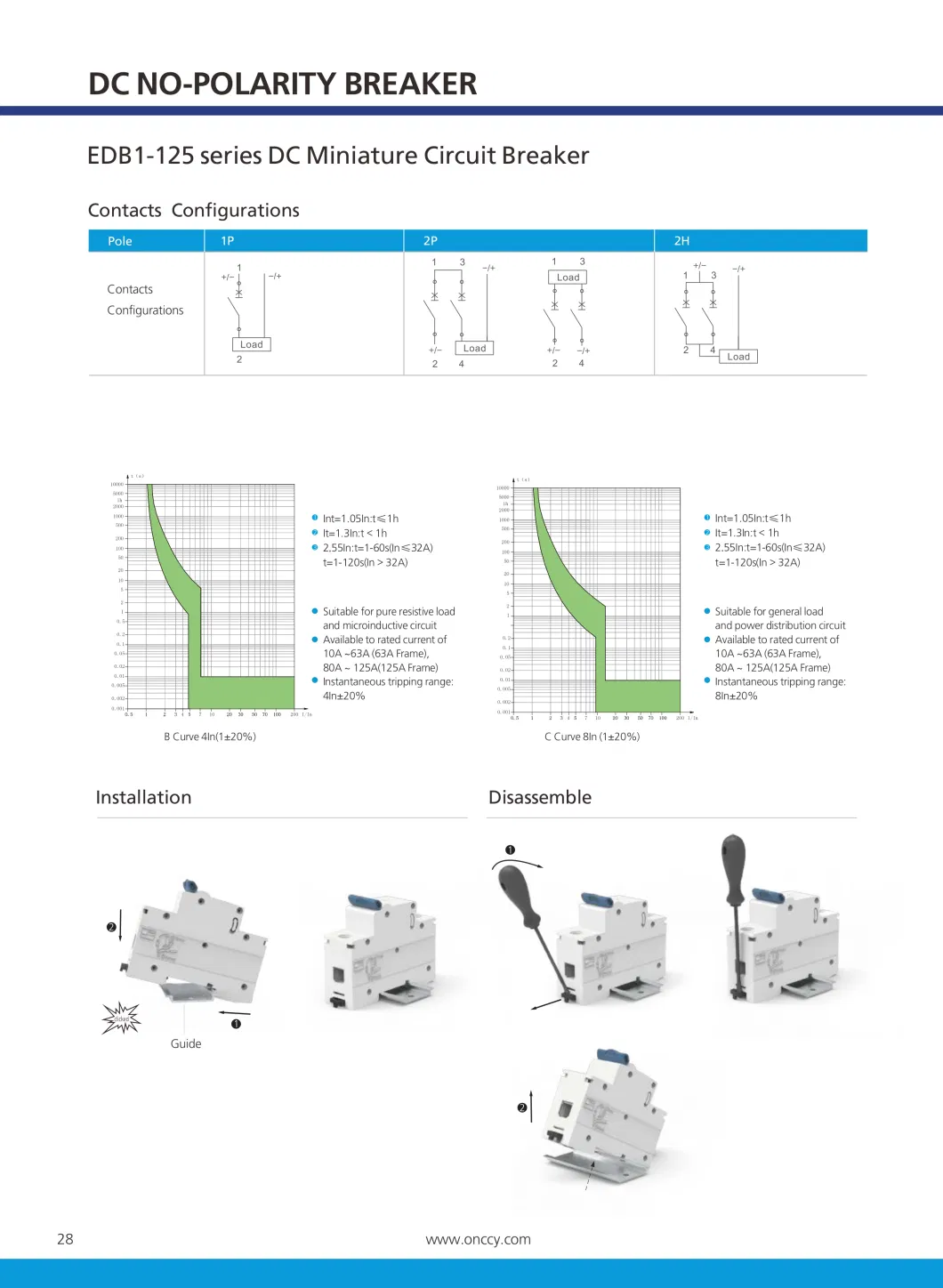 125A 1000V High Quality Mini Circuit Breaker MCB DIN Rail Mount Low Voltage Circuit Breakers