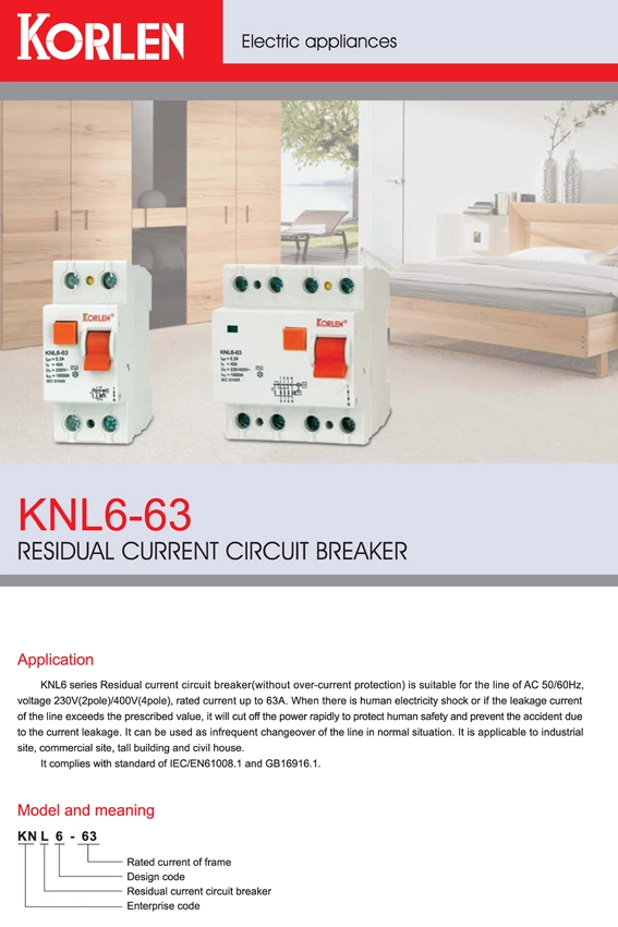 High Quality Residual Current Circuit Breaker 2p 4p ELCB